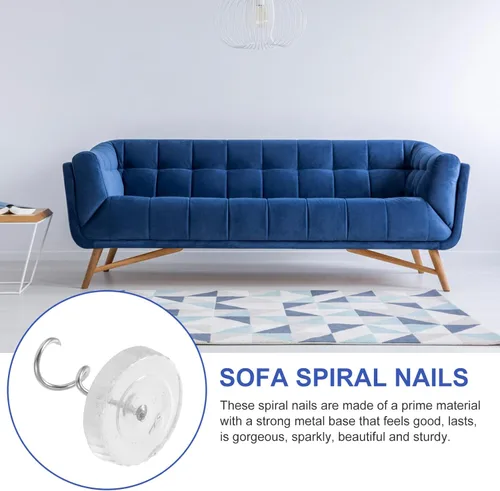 Miniatura 6 de EXCEART Tachuelas de plástico y metal para sofá, 50 unidades, clavos en espiral para tapicería, muebles decorativos