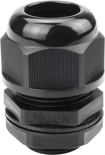 Miniatura 15 de Surtido de prensaestopas de nailon IP68, impermeable, con certificación UL y compatible con RoHS, 20 piezas, alivio de tensión de cable de 1/4 Negro