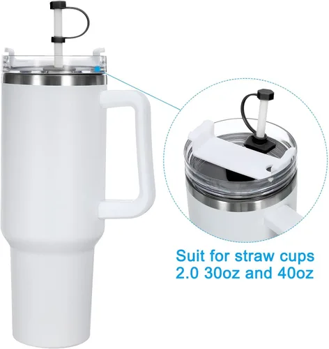Miniatura 6 de PATIKIL Tapón de silicona para popote 2.0 de 40 onzas/30 onzas, juego de 12 accesorios para vasos que incluye 4 tapas para pajilla, 4 tapones