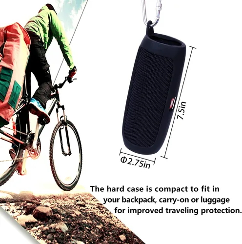 Miniatura 4 de LTGEM - Funda de silicona compatible con JBL FLIP 5 Altavoz Bluetooth portátil impermeable, carcasa rígida, bolsa de almacenamiento de transporte