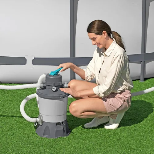Miniatura 3 de Bestway Bomba de piscina con filtro de arena de 950 galones para piscinas sobre el suelo de 300 a 4,800 galones con filtro de prefiltro para agua