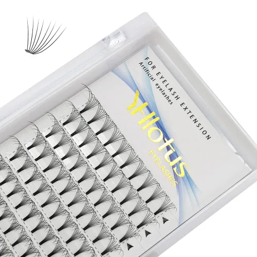 Miniatura 13 de Extensiones de pestañas postizas en abanico 3D, 4D, 5D, 6D, 7D, 8D, grosor de 0.07 C/D, rizos naturales, raíces cortas, abanicos de extensiones