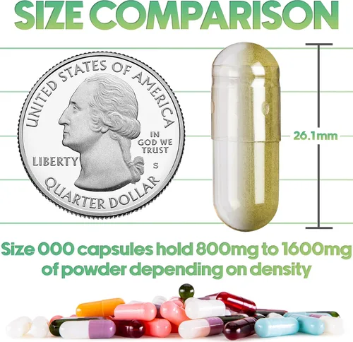 Miniatura 2 de XPRS Nutra Cápsulas separadas de tamaño 000-100 unidades grandes cápsulas de gelatina vacías separadas en bolsas – Premium Clear Empty Pills 000