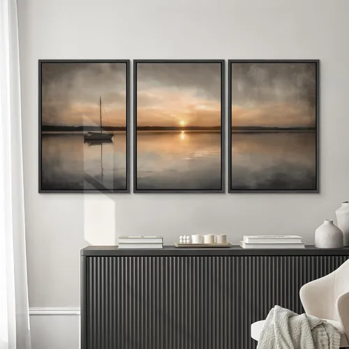 Miniatura 65 de SIGNWIN Lienzo enmarcado para pared, arte con pinceladas de flujo neutro en tonos beige abstractos, ilustraciones, arte moderno, decorativo
