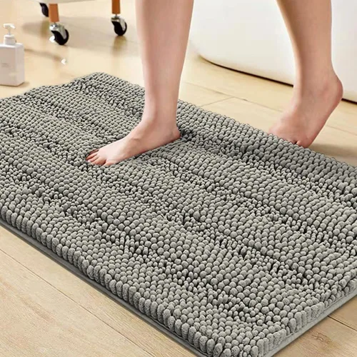 Miniatura 70 de Turquoize Alfombras de Baño de Chenilla Peludas Alfombra de Baño Antideslizante Gruesas Alfombras Peludas para Baño Chenilla Juego de Alfombra