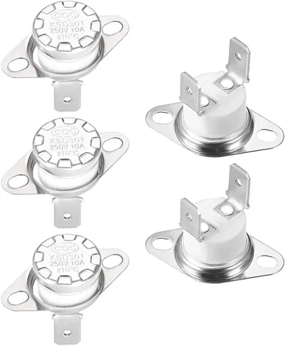 Miniatura 17 de uxcell KSD301 Termostato 266.0 °F/266°F 10A Normalmente Cerrado N.C Ajuste Snap Disc Interruptor de temperatura para microondas, horno, cafetera 2