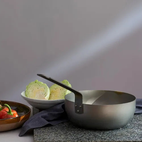 Miniatura 4 de Mauviel M'Steel - Sartén antiadherente natural de carbono negro con mango de hierro, 3.4 cuartos de galón, apto para todas las superficies
