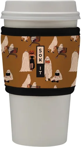 Miniatura 165 de Sok It HotSok Coffee & Tea - Funda de neopreno con aislamiento reutilizable (floral abstracto)