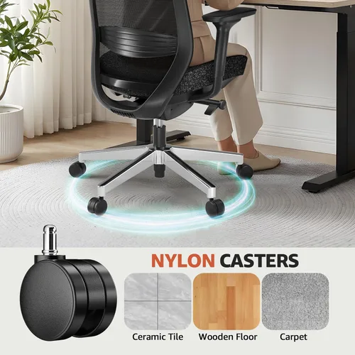 Miniatura 10 de ErgoSift M2 - Silla de oficina ergonómica, silla de escritorio de malla con respaldo alto, soporte lumbar ajustable y reposacabezas reposabrazos 4D