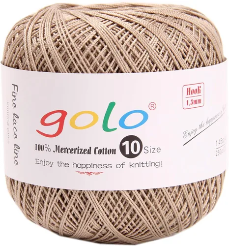 Miniatura 32 de Golo - Bolas de hilo para crochet de algodón tamaño 10, color algodón para crochet D-Fresa D078-fresa