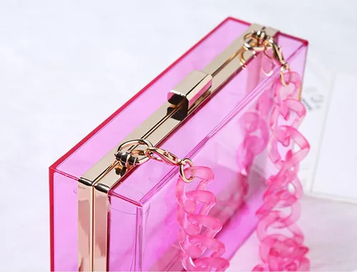 Miniatura 3 de Shiratori Las mujeres acrílico negro lápiz labial forma noche bolsos bolsos embrague vintage banquete bolso