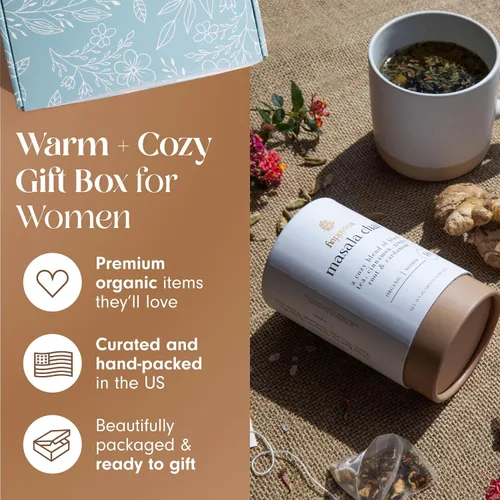 Miniatura 2 de UnboxMe Cesta de Regalo de Té Paquete de Cuidado para Mujeres - Caja de Cuidado Personal con Calcetines Cómodos, Taza, Té Chai, Miel y Canela, Que