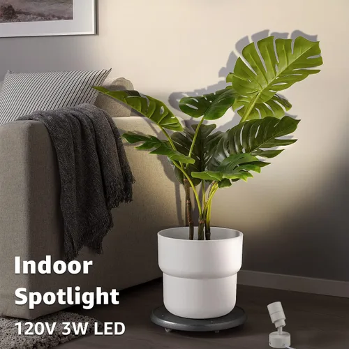 Miniatura 2 de SUNVIE Paquete de 2 luces LED para interiores, focos de 3 W para uso en interiores con blanco cálido de 3000 K, focos de 120 V para plantas