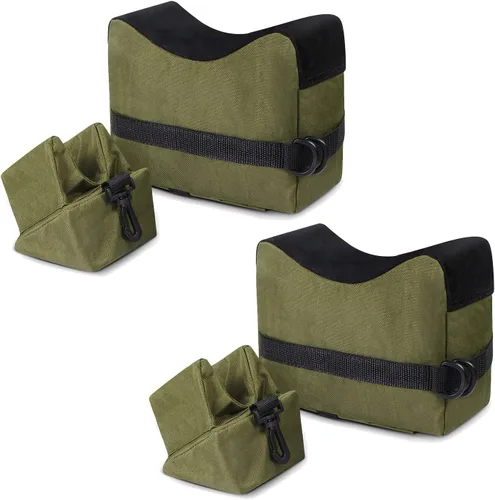 Juego de 2 bolsas de descanso de tiro delantera y trasera con construcción duradera y resistencia al agua para exteriores, rango, tiro y caza sin