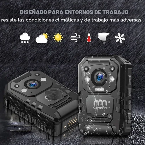 Miniatura 3 de Cámara corporal de policía HD 1296P, memoria 64G, cámara de cuerpo portátil CammPro I826 Premium, cámara corporal impermeable