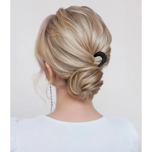 Miniatura 2 de Chanaco 4 horquillas francesas para el cabello para mujer, horquilla para moños, horquilla en forma de U para peinar, palillos de plástico