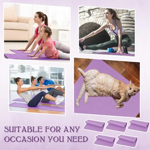 Miniatura 6 de Paquete de 10 esterillas de yoga a granel, 68' x 24' x 4mm de espesor Esterillas de yoga para niños y adultos, paquete de esterillas de gimnasio