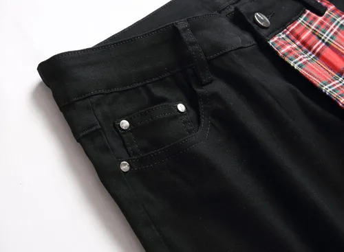 Miniatura 175 de Baylvn - Pantalones de mezclilla entallados y estampados para hombre con corte recto