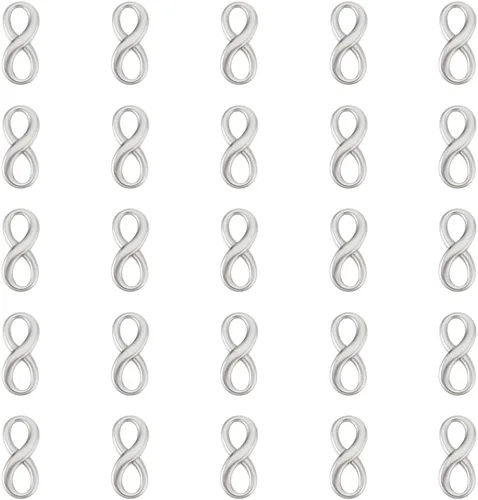 Miniatura 8 de UNICRAFTALE Colgante de infinito chapado en oro de 18 quilates a granel, mini enlace de conector de acero inoxidable para hacer joyas, collares