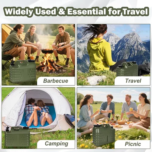 Miniatura 7 de REDCAMP Contenedor de agua portátil de 4 galones/15L con espiga, jarras de agua para camping, tanque de agua, almacenamiento portátil de agua