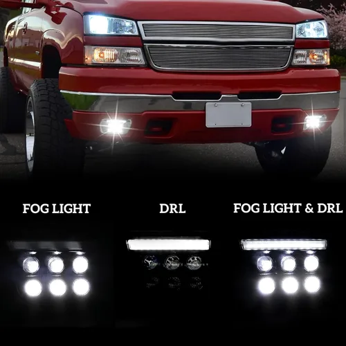 Miniatura 3 de Luz antiniebla LED con DRL para Chevy Silverado 02-06, luces de circulación diurna, montaje de lámpara antiniebla para Chevy Silverado 1500 2500HD