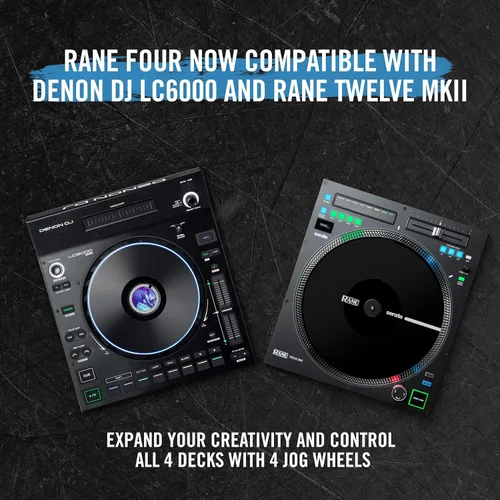 Miniatura 7 de Controlador DJ Rane FOUR Stems con 4 Decks, Ruedas Jog de 8.5" con Pantallas, Mezclador con FX Interno, Serato DJ Pro y Pitch 'n Time Incluidos