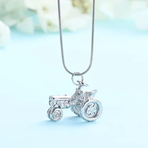 Miniatura 34 de Imrsanl Joyería de cremación para cenizas, motocicleta, automóvil pequeño, collar de urna de tractor para cenizas para hombres, recuerdo