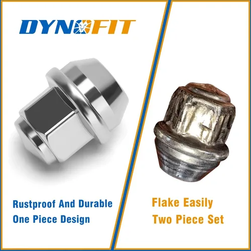 Miniatura 4 de Dynofit Tuercas de llanta OEM de 0.472 in x 1.5 para fusión 2005-2021, Escape 2001-2026, enfoque 2008-2018, tuercas de rueda de estilo de una pieza