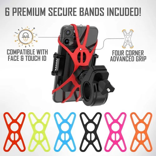 Miniatura 4 de TruActive Soporte Premium para Teléfono de Bicicleta Soporte Universal para Teléfono Celular para Teléfonos de 4"-7" Incluye 6 Bandas