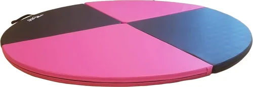 Miniatura 10 de Cojín circular plegable de 5 pies de ancho para ejercicio y bastón de baile. Alfombrilla de seguridad de espuma EPE reticulada portátil con cubierta