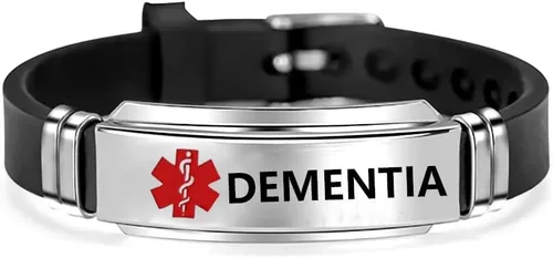 Miniatura 11 de NanMuc Pulsera de identificación de alerta médica roja de primeros auxilios de emergencia grabada con láser Alerta de salud ajustable pulsera