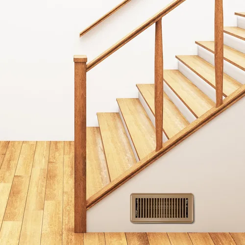 Miniatura 5 de 4 cubiertas de ventilación de piso de 10'', rejillas de piso de servicio pesado, cubiertas de ventilación de calor de metal con acabado a prueba