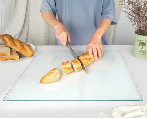 Miniatura 3 de Tabla de cortar de vidrio Kitchenville de 20"x16": Protector de encimera de vidrio templado para cocina - Duradero - Resistente a los arañazos, a