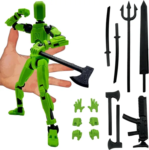 Miniatura 15 de Figura de Acción Dummy20 Impresa en 3D de Tamaño Corporal Ampliado de 8.1 pulgadas, Juguete Mecánico Móvil de Cuerpo Completo, Múltiples Accesorios
