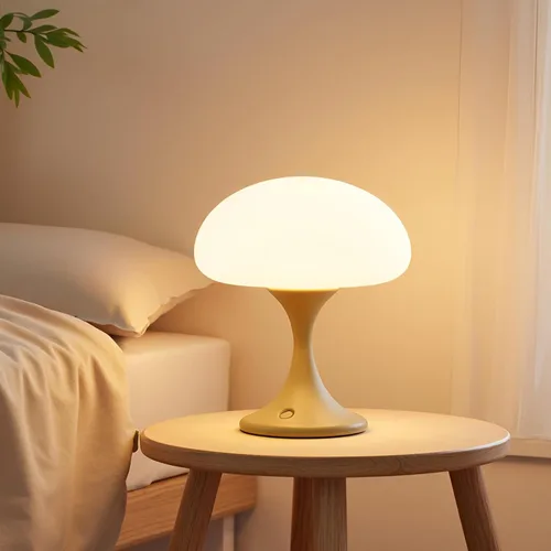 Miniatura 10 de MAGCHARM Lámpara de mesa recargable LED de 5 W con pantalla de cristal, pequeña luz táctil retro regulable con 3 temperaturas de color, luz estética