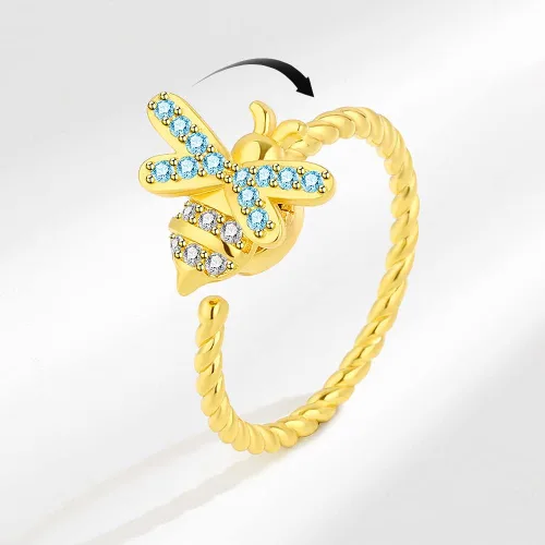 Miniatura 2 de 14K Gold Plated Anxiety Ring for Women-925 Sterling Silver Spinner Rings for AnxietyAdjustable Open Ring Fidget RingStacking Rings Gifts