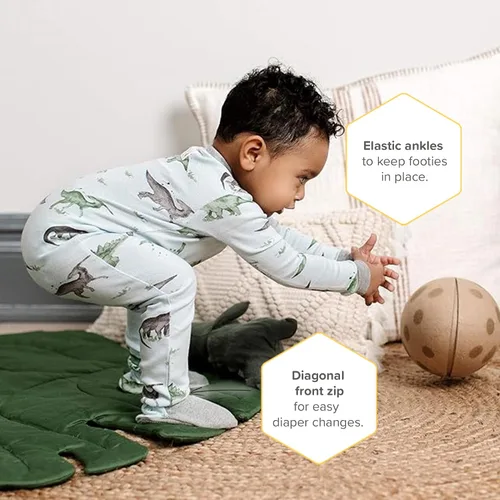 Miniatura 3 de Burt's Bees - Pijama para bebé y niños, cremallera frontal antideslizante, algodón orgánico