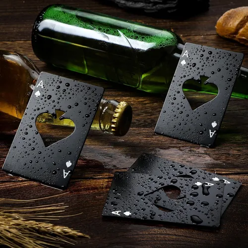 Miniatura 2 de Chumia Abridores de botellas de acero inoxidable para tarjetas de póquer, abrebotellas de cerveza Ace, para bodas, fiestas de cumpleaños, despedidas