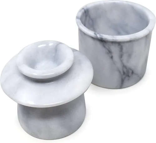 Miniatura 8 de Mantequillera Norpro de mármol, color blanco, talla única , Blanco crudo