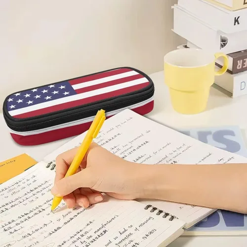 Miniatura 2 de Renewold Estuche para lápices con estampado de bandera estadounidense, para adultos, niños, adolescentes, bolsa para lápices, oficina, universidad
