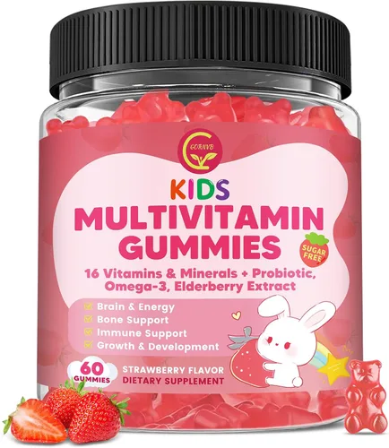 Gomitas multivitamínicas metiladas para niños con Omega 3, multivitamínico para niños y adolescentes 4+ con L de metilfolato y B12, calcio,