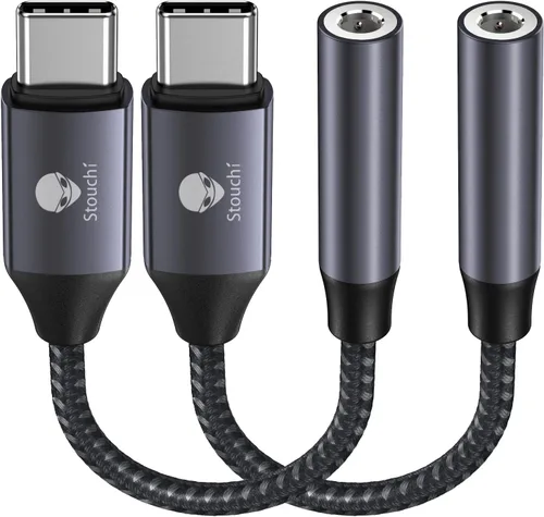 Miniatura 15 de Stouchi Adaptador USB C a dongle de 0.138 in, cable de audio tipo C, chip DAC de alta fidelidad para iPhone 17/16/15, Pixel 9/8/7/6, iPad, Samsung