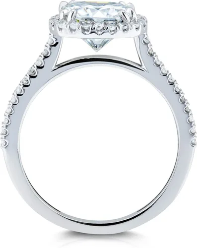 Miniatura 3 de Kobelli Cushion Moissanite Halo Anillo de compromiso 2 14 CTW Oro blanco de 14 k
