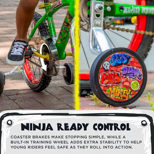Miniatura 6 de Dynacraft Teenage Mutant Ninja Turtles Bicicleta para Niños Varones de 5 a 7 años – Bicicleta para niños principiantes con ruedas de entrenamiento