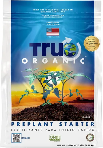 True Organic Preplant Starter – Fertilizante orgánico para plántulas y plantas jóvenes – Promueve un crecimiento vigoroso – Bolsa de 1.8 kg, cubre