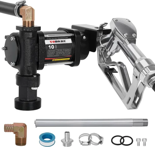 Miniatura 9 de Bomba de transferencia de gasolina YOHOME DC 12V Nueva bomba de transferencia de combustible de doble vía de hierro fundido 3.7GPM con estabilidad