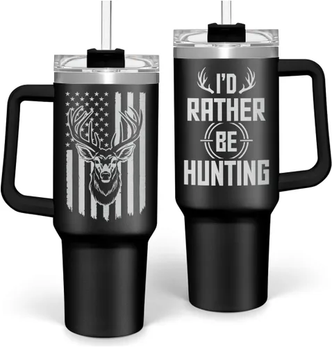 Miniatura 18 de SANDJEST Taza con bandera americana con asa, taza de café de acero inoxidable con aislamiento de 40 oz con tapa y pajita, regalos de América
