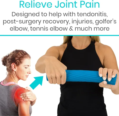 Miniatura 2 de Vive Barra de terapia flexible para alivio del codo de tenis (mediana), ayuda a la terapia física, mejora la tendinitis y la fuerza de agarre, azul