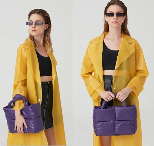 Miniatura 2 de Bolsas hobo para mujer, suaves, acolchadas, con relleno, con asa superior, cuadradas, sólidas, bolsas de mano