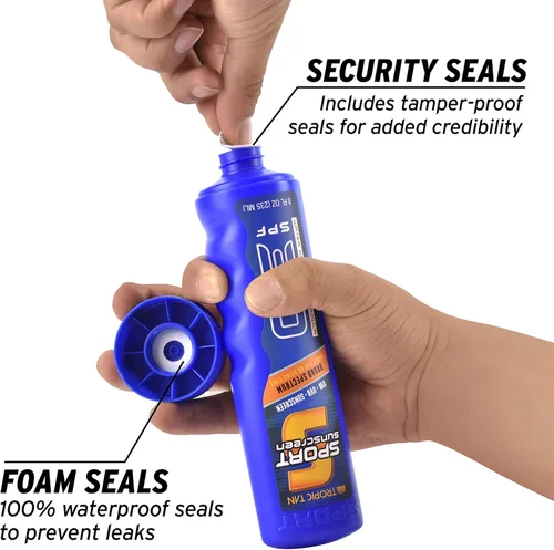 Miniatura 5 de GoPong Sport Bottle - Paquete de 2 botellas de protección solar (16 onzas en total) – Frascos de viaje con alcohol ocultos – Contenedores secretos